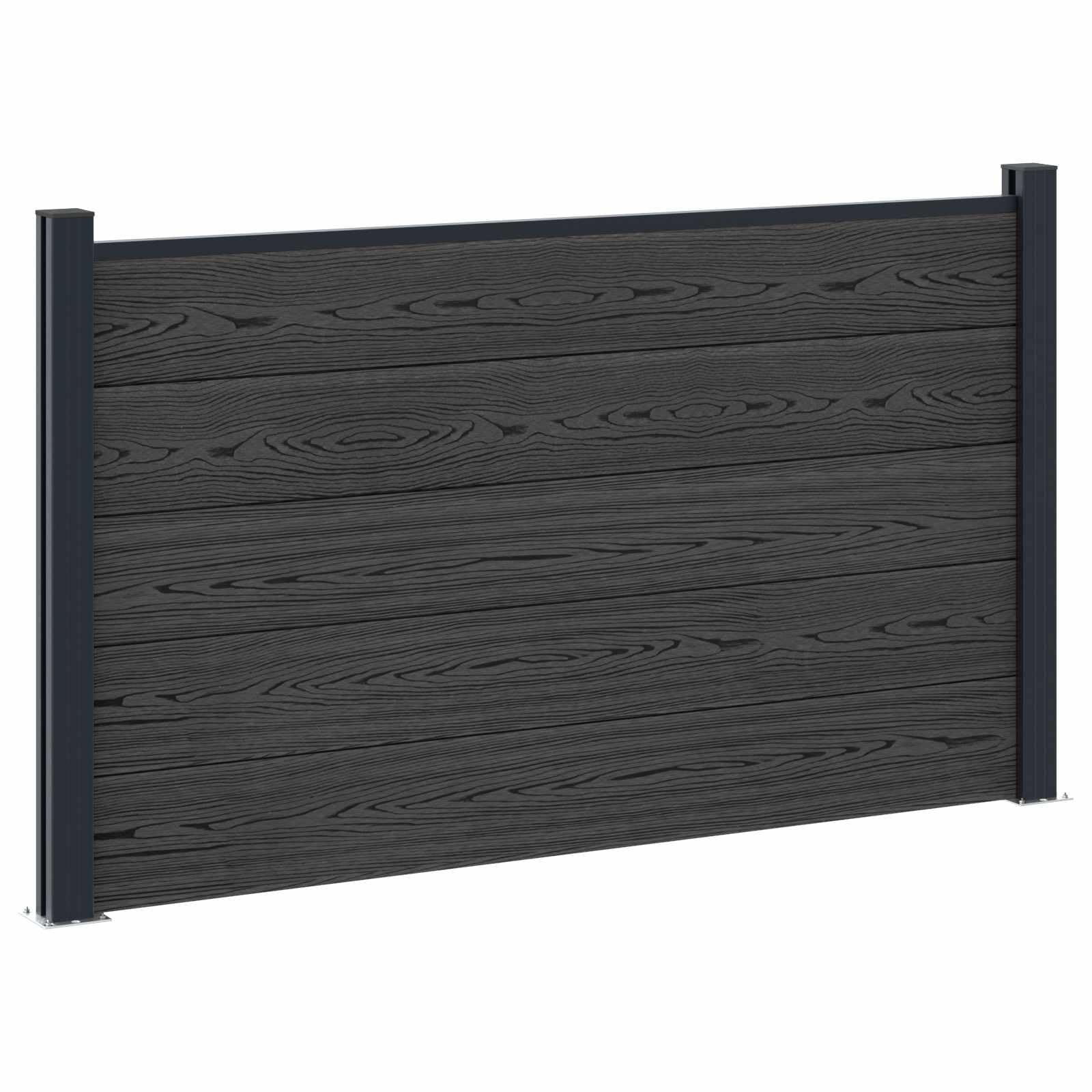 vidaXL WPC Fence Panel and Aluminium Black