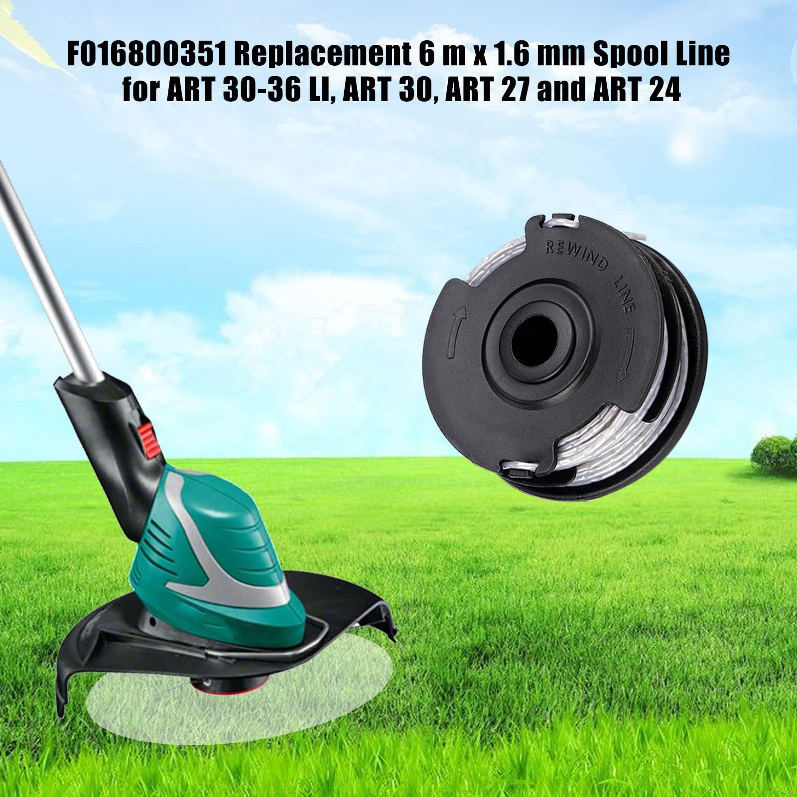 Bobines De Fil Pour Débroussailleuse Bosch Art 24/27/30/30-36 LI - Lot De 2, Ø1.65 Mm, 6.2 M - Compatible ART24+, ART27+, ART30+