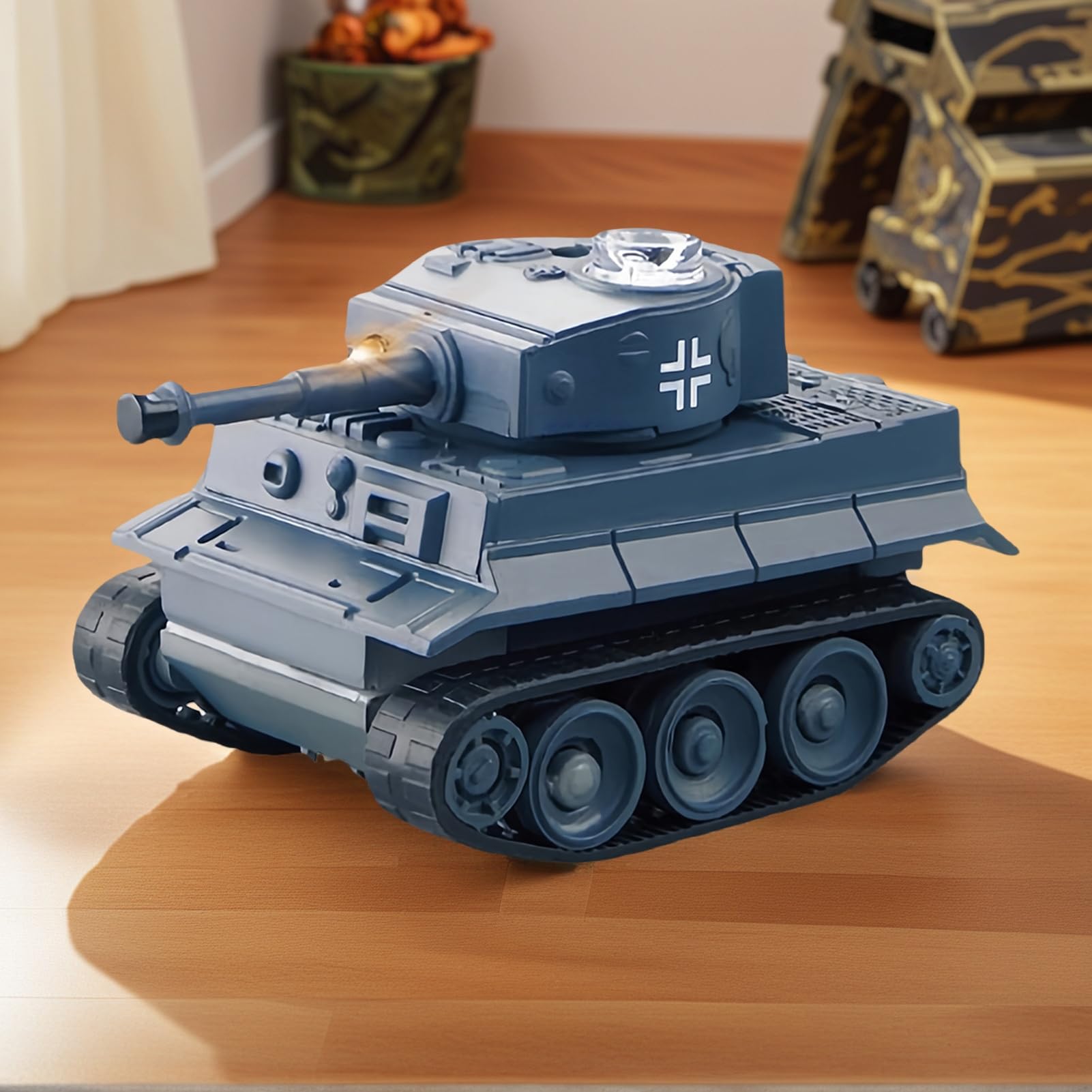 RC Tank, Educational Battle Tank Toy, Mini Remote Control Interactive Vehicle for STEM Learning and Indoor Play in Bedroom Living Room Playroom for Boys Girls Kids Family Game Use 2.68x1.57x1.54in
