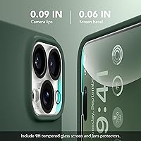 Vista 694 de GONEZ Funda de silicona para iPhone 15 Pro Max, compatible con Magsafe, protector de cámara + protector de pantalla, forro de microfibra suave Negro