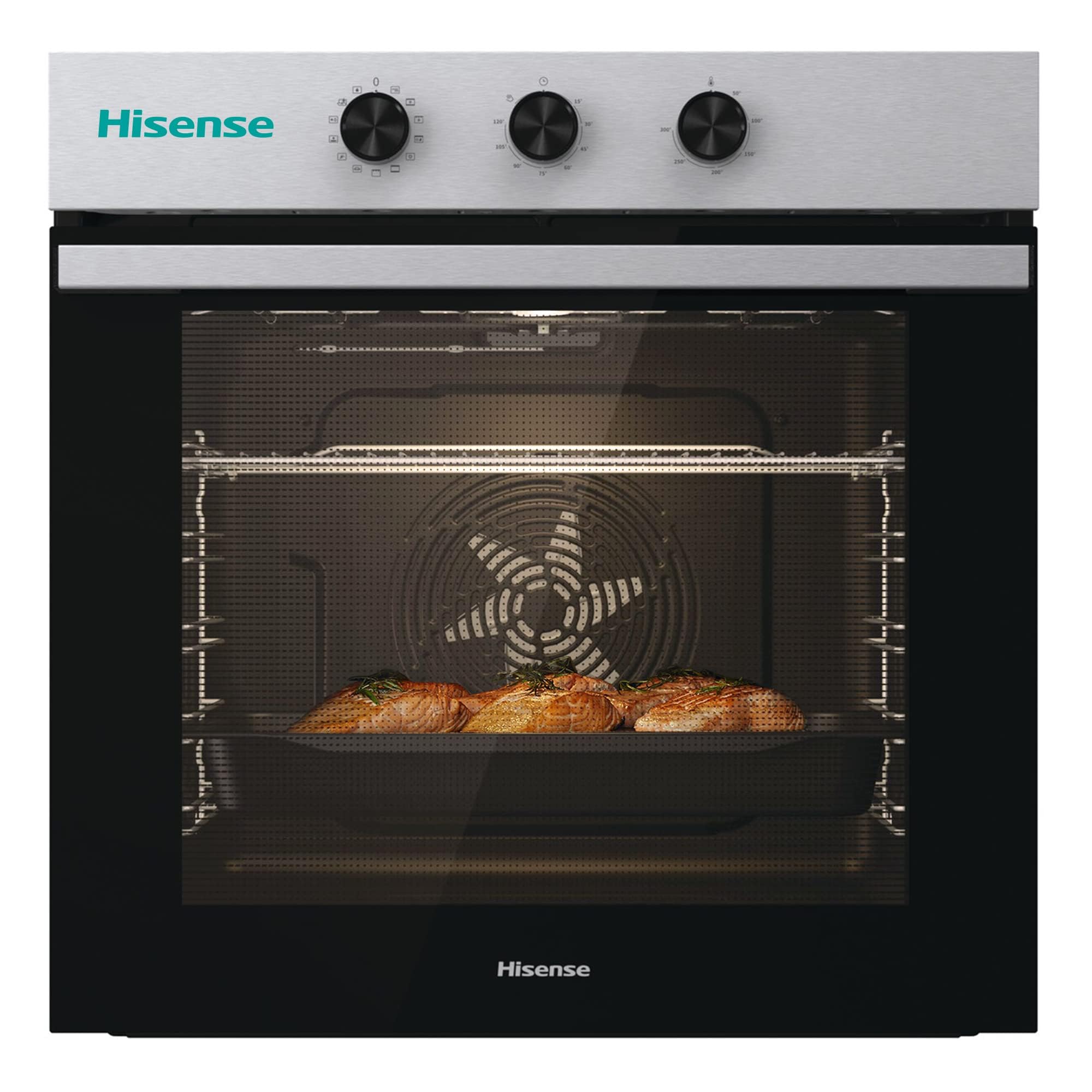 Hisense BI61111AX Four multifonction thermo-ventilé, cavité XXL 77 L, 12 fonctions, nettoyage de l'eau claire, minuteur de fin de cuisson, préchauffage rapide, fonction pizza 300 °C, cuisson AirFry