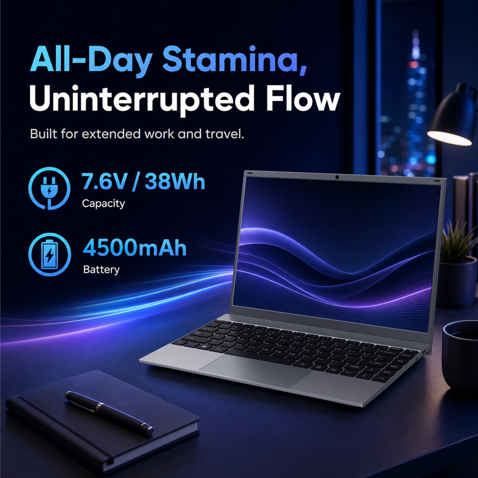 Computer portatile FHD IPS da 15,6 pollici, SSD da 16 GB di RAM, 256 GB, Pentium Gold 6500Y (fino a 3,4 GHz), Type-C, batteria da 5000 mAh, notebook sottile per ufficio, studenti, casa