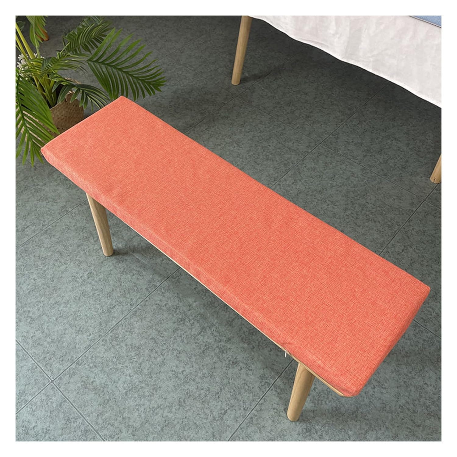 Aqigr Orange Bench Cushion Outdoor 120Cm/150Cm/100Cm X 40Cm, Seat Cushions For Indoor Furniture Non-Slip Washable Bench Cushions Cover, 45D High-Resilience Upholstery Foam Cushion(,90X35cm/35X14in)