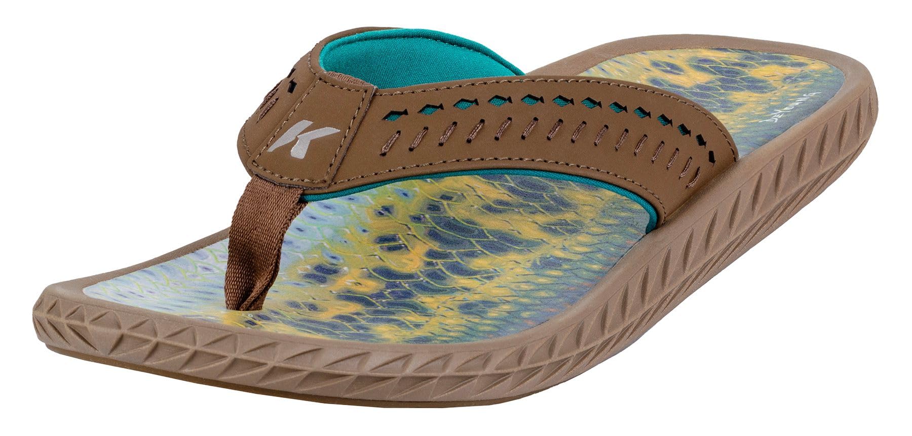 Korkers Fish Flip Sandals Bass w/Fixed Kling-On Deck Soles