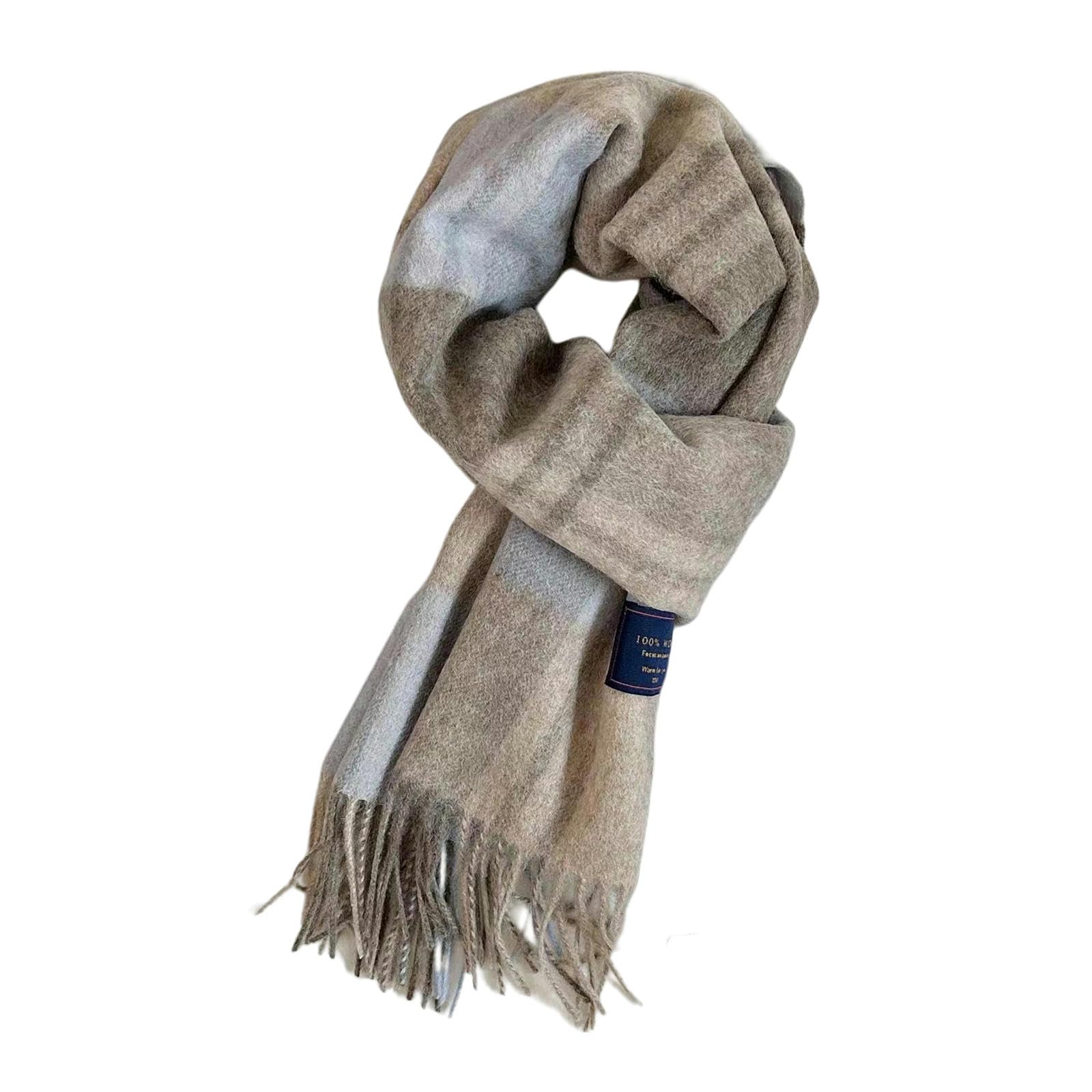 Sciarpa Donna Sciarpa da Donna in Lana A Leggera di Lusso, Unisex, Stile Coppia, Autunno E Inverno, Calda, Tutto-in-Uno, 33 * 180 Cm-Castagna Fritta