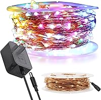 Vista 13 de RUICHEN Cadena de luces de alambre de cobre enchufable de 99 pies, 300 luces LED con carrete, verde