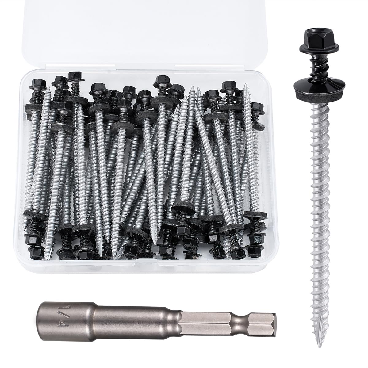 150 Black Roofing Screws - Metal Roof Repair -12