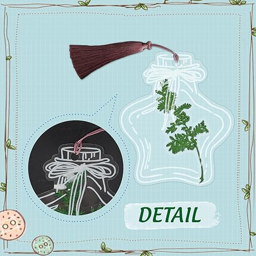 Miniatura 5 de DEARPIH Juego de 82 marcapáginas de tamaño grande, juego de marcapáginas de flores prensadas, incluye hojas de flores reales, bonita forma de