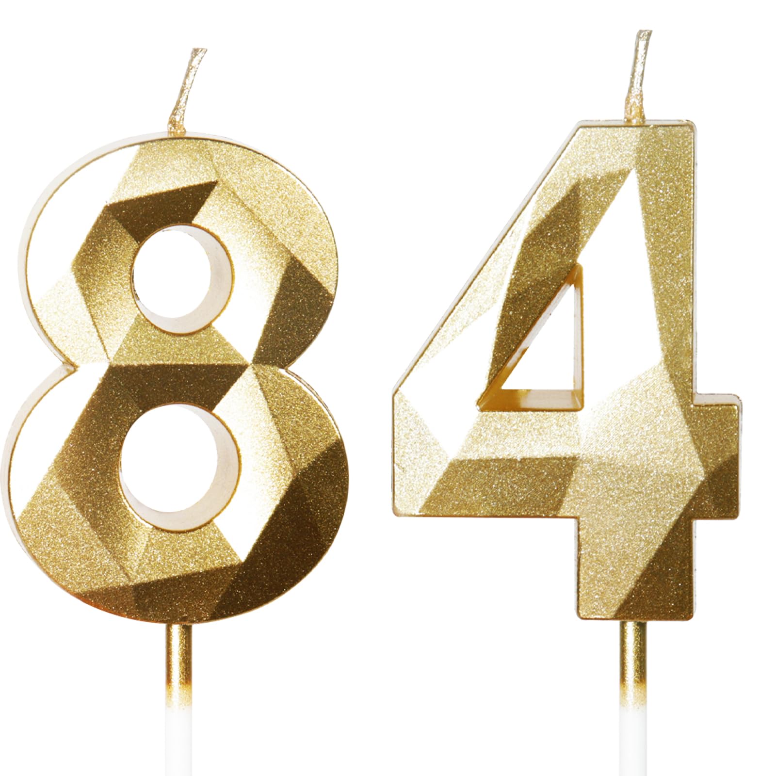 Yiran 50th Birthday Candles, Gold Number 50 Happy Birthday Candles, Cake Topper Decorations for Birthday Party, Wedding Anniversary Celebration Supply — view 245