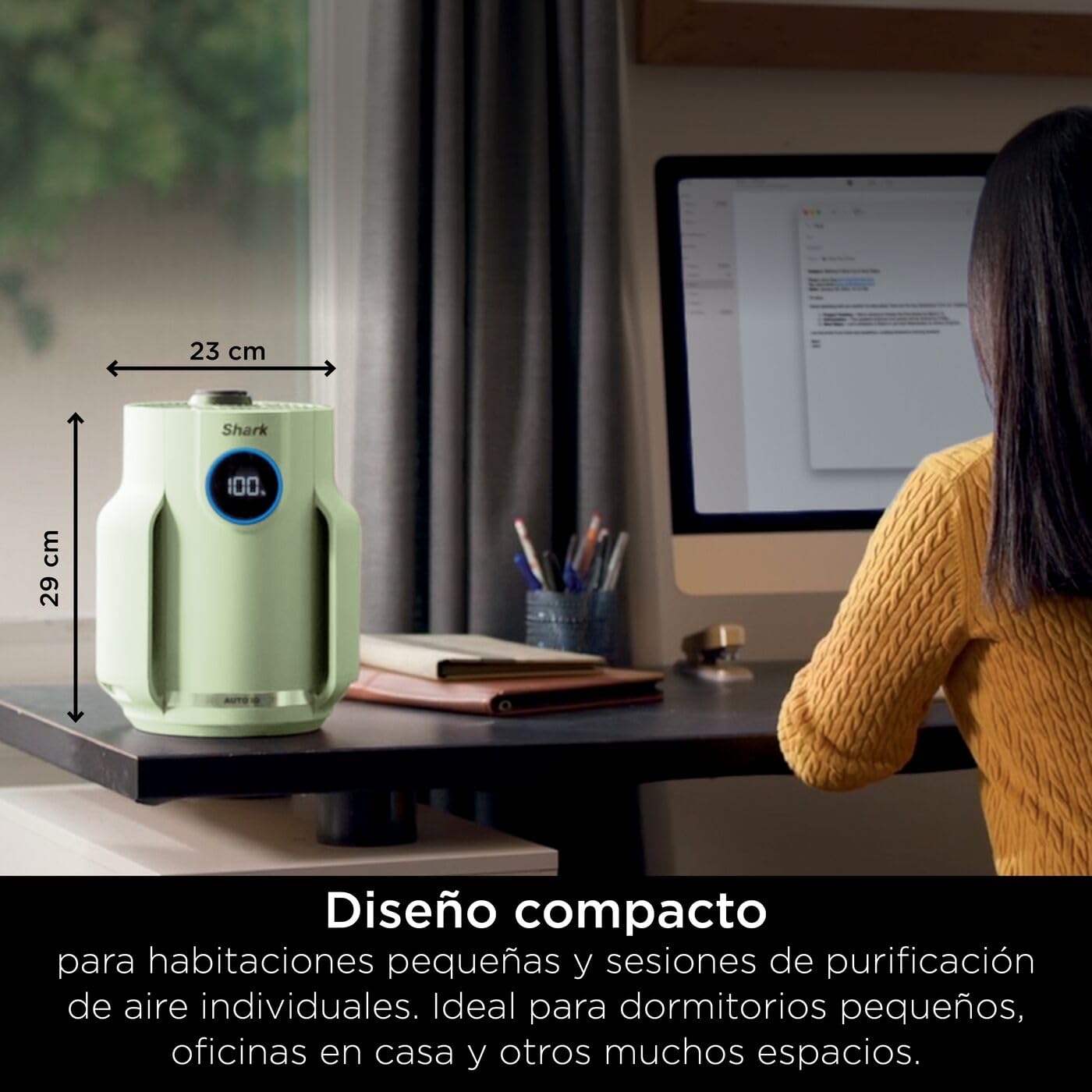 Shark NeverChange, Purificador de Aire, Alcance 23 m², Menta HP072EUGN