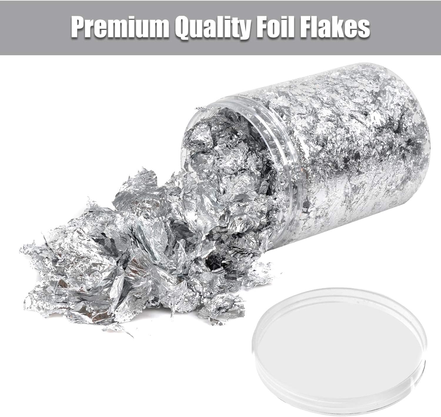 Gold Leaf Flakes for Resin Art Gilding Nail Painting Slime DIYS Craft Jewelry Making Supplies ect (Silver)