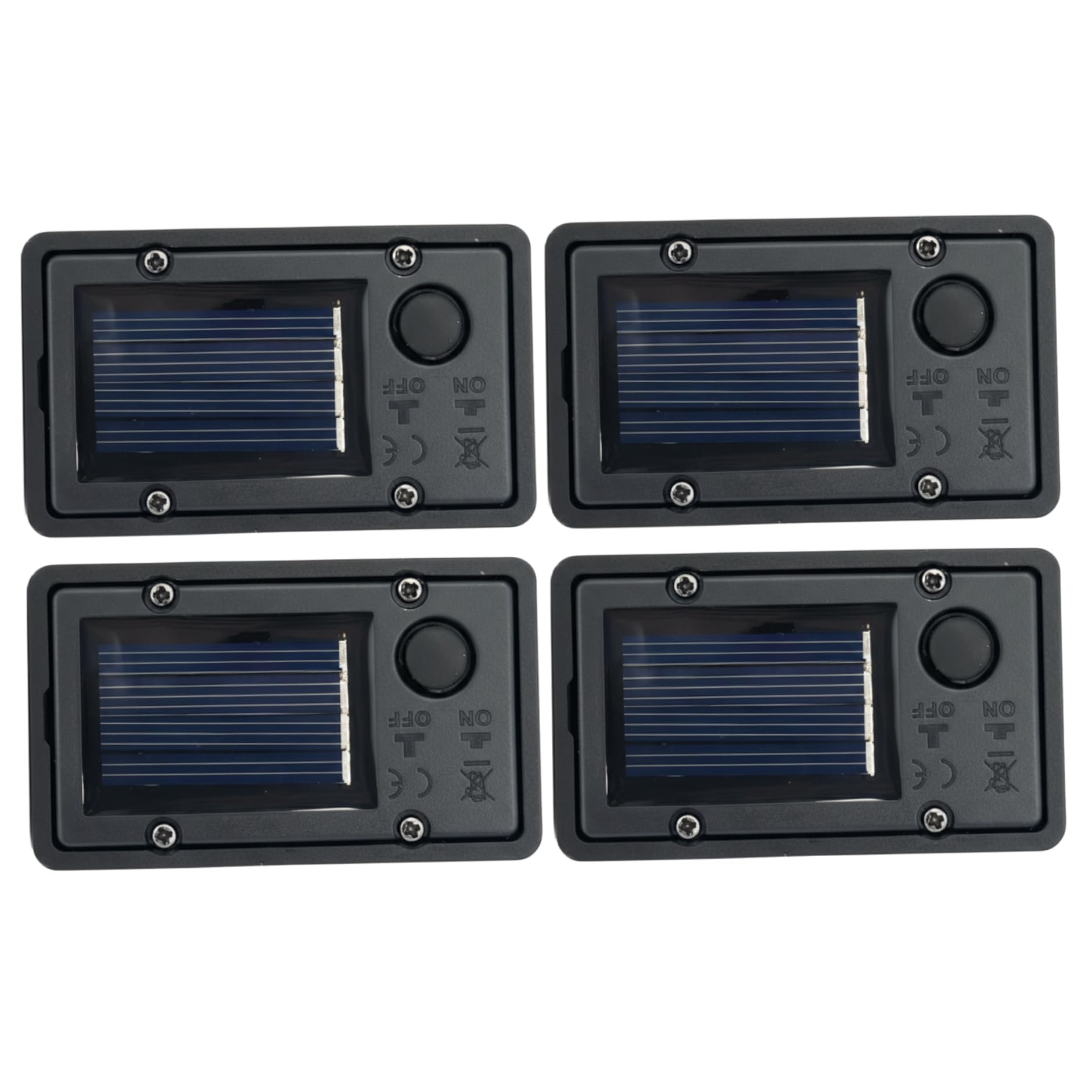 Solar Light Replacement Top, 4-Pack Dual Mode Flashing & Steady Light Battery Box Fit Replacement Solar Lights Parts for Garden Decor.