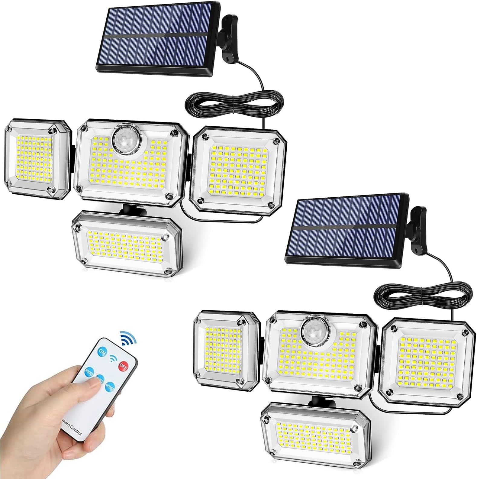 Jornarshar Solar Lights Outdoor 2 Packs, 333 LED Ultra Bright Motion