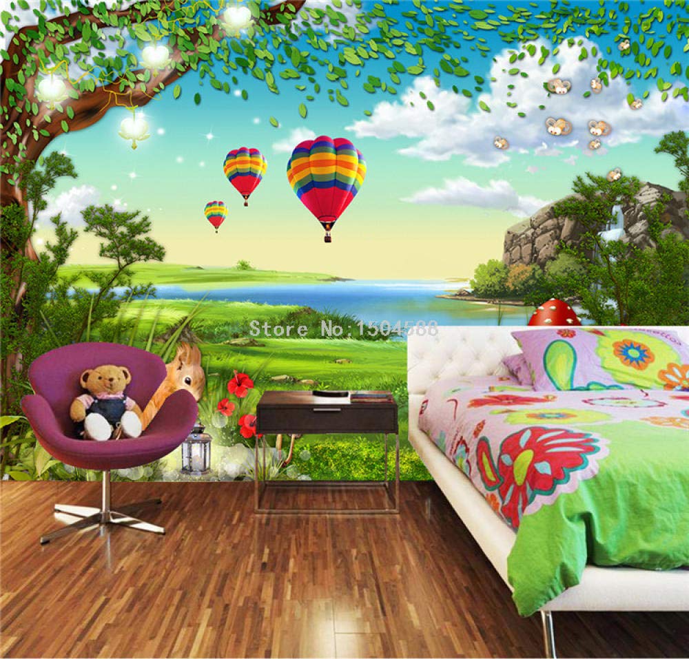 Papier peint panoramique forêt 3D pour décorer une chambre d'enfant ludique 400x280cm