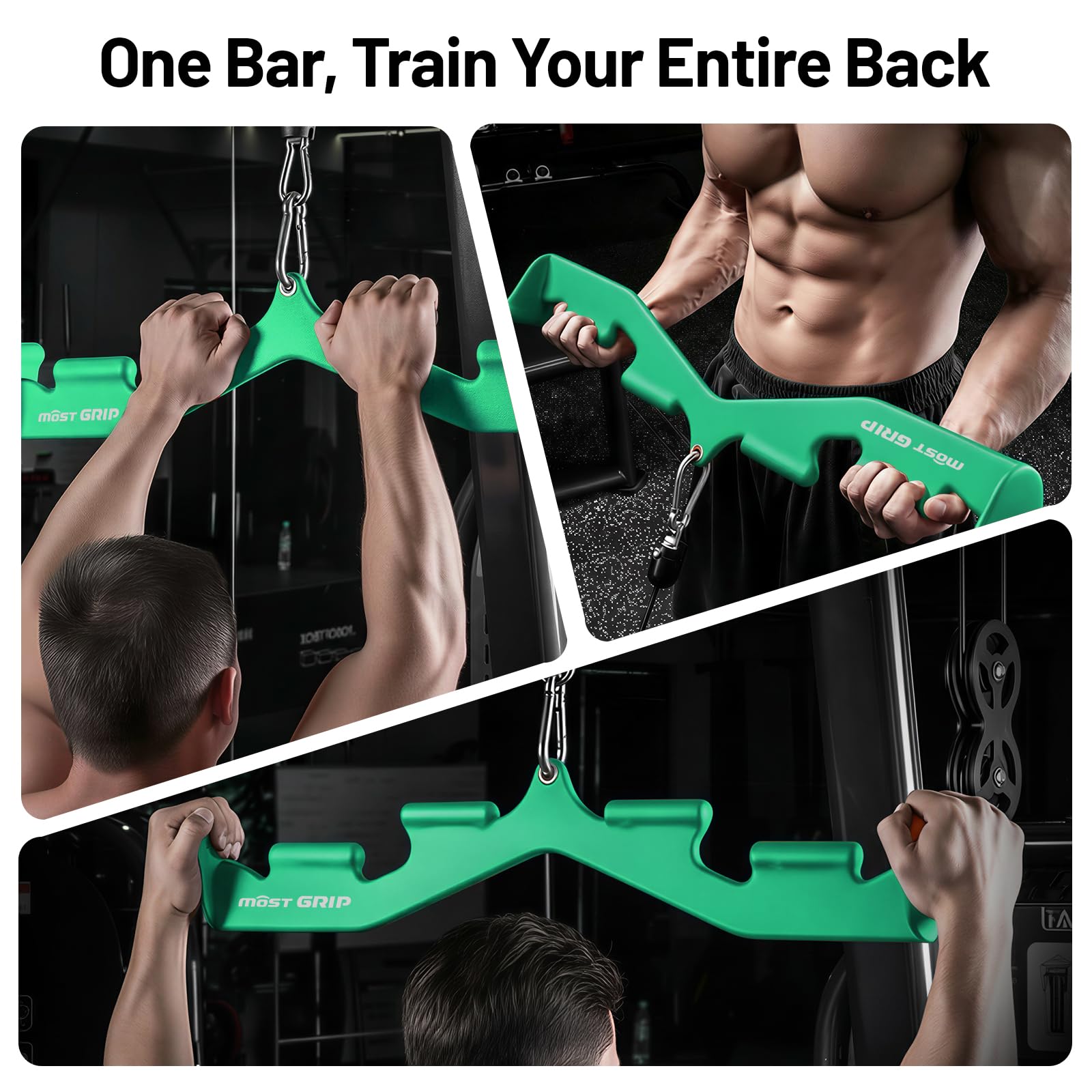 Lat Pull Down Bar - 6 Ergonomische Handgrepen, Neutraal Grip
