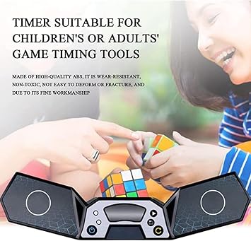 Speed Cube Timer – Perfect for Speed Cube & Puzzle Competitions – Smart Games IQ Puzzle – Professional Touch Control Timer Machine with Large LED Display