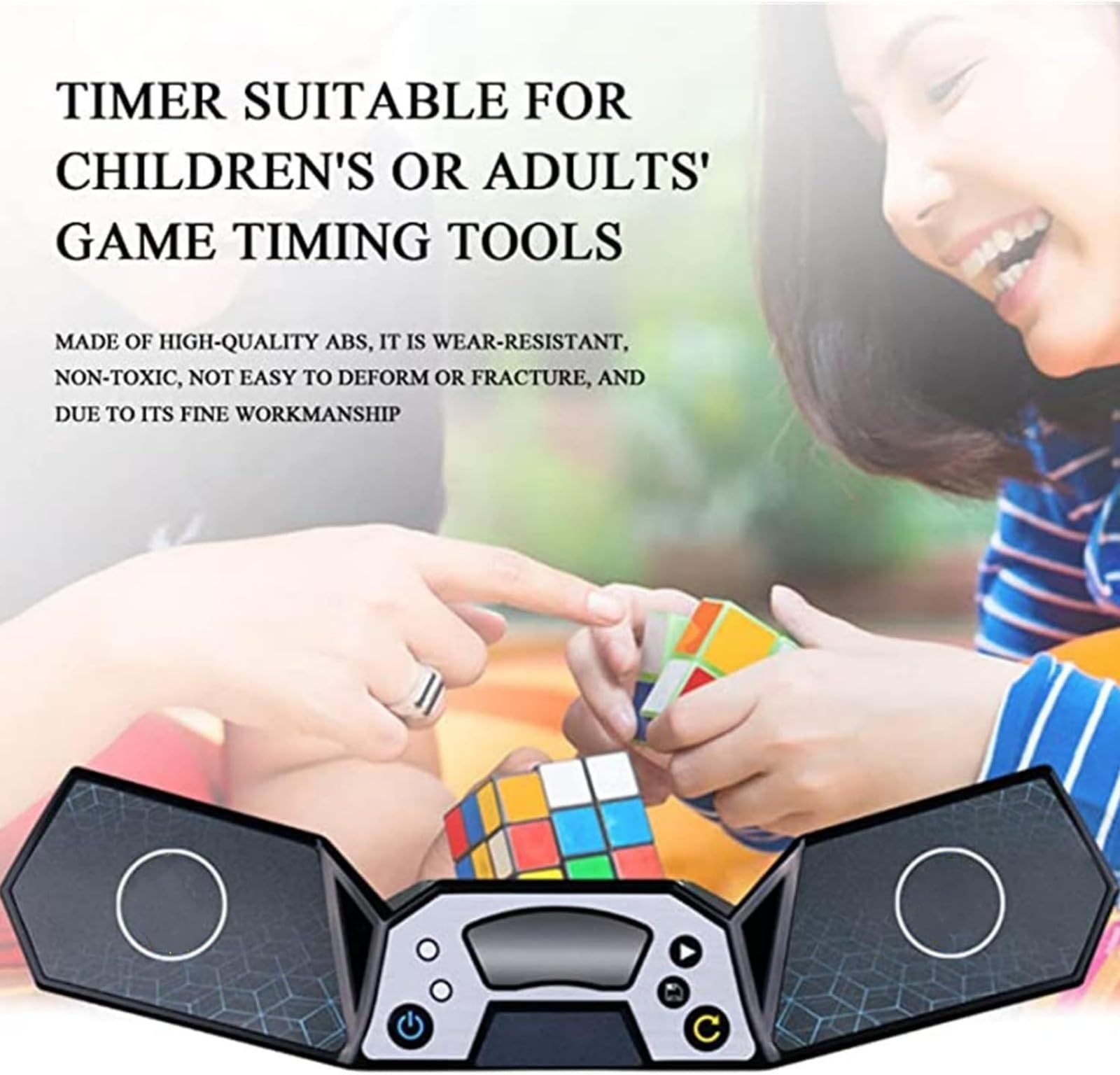 Speed Cube Timer – idealny do zawodów Speed Cube i puzzli, inteligentne gry, puzzle IQ, profesjonalne sterowanie dotykowe z dużym wyświetlaczem LED