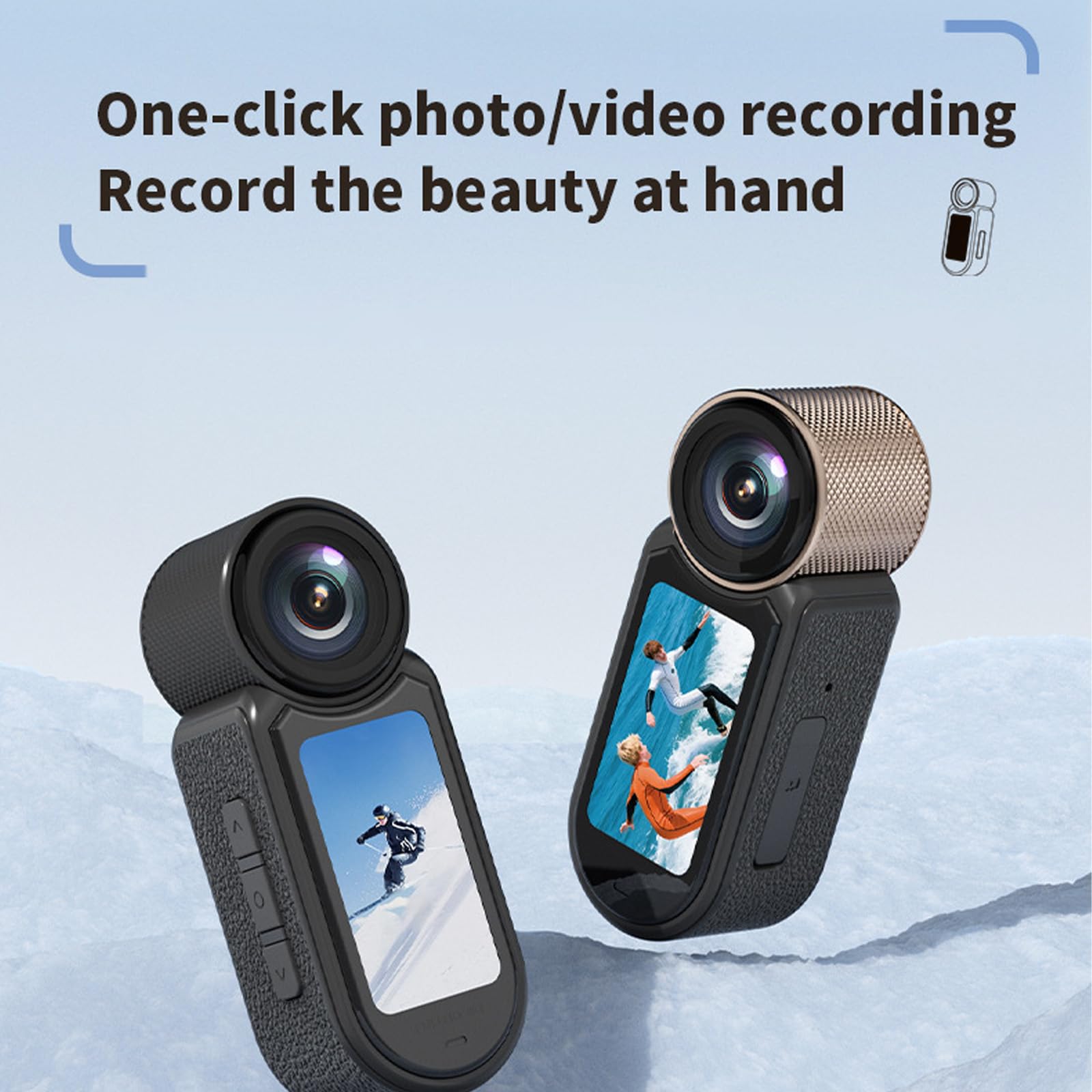 Action Camera 2 7K Risoluzione Portatile per Video Piccola Fotocamera Portatile Leggero per Viaggio