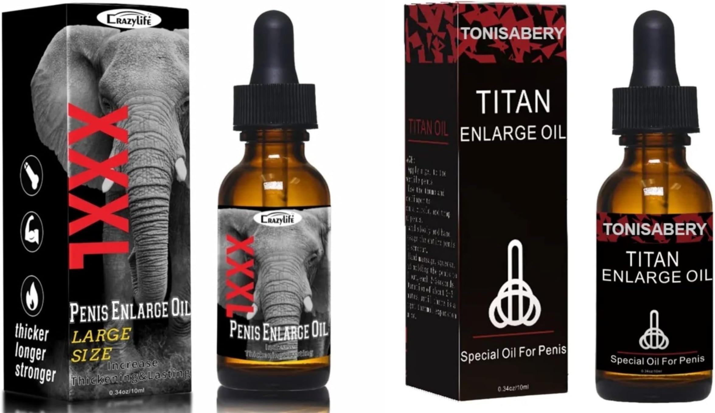 CRAZYLIFE Enlarge Gel, TONISABERY Enlargement Oil for Men BLSEX Enlarger Cream (F396-TITAN-RED)