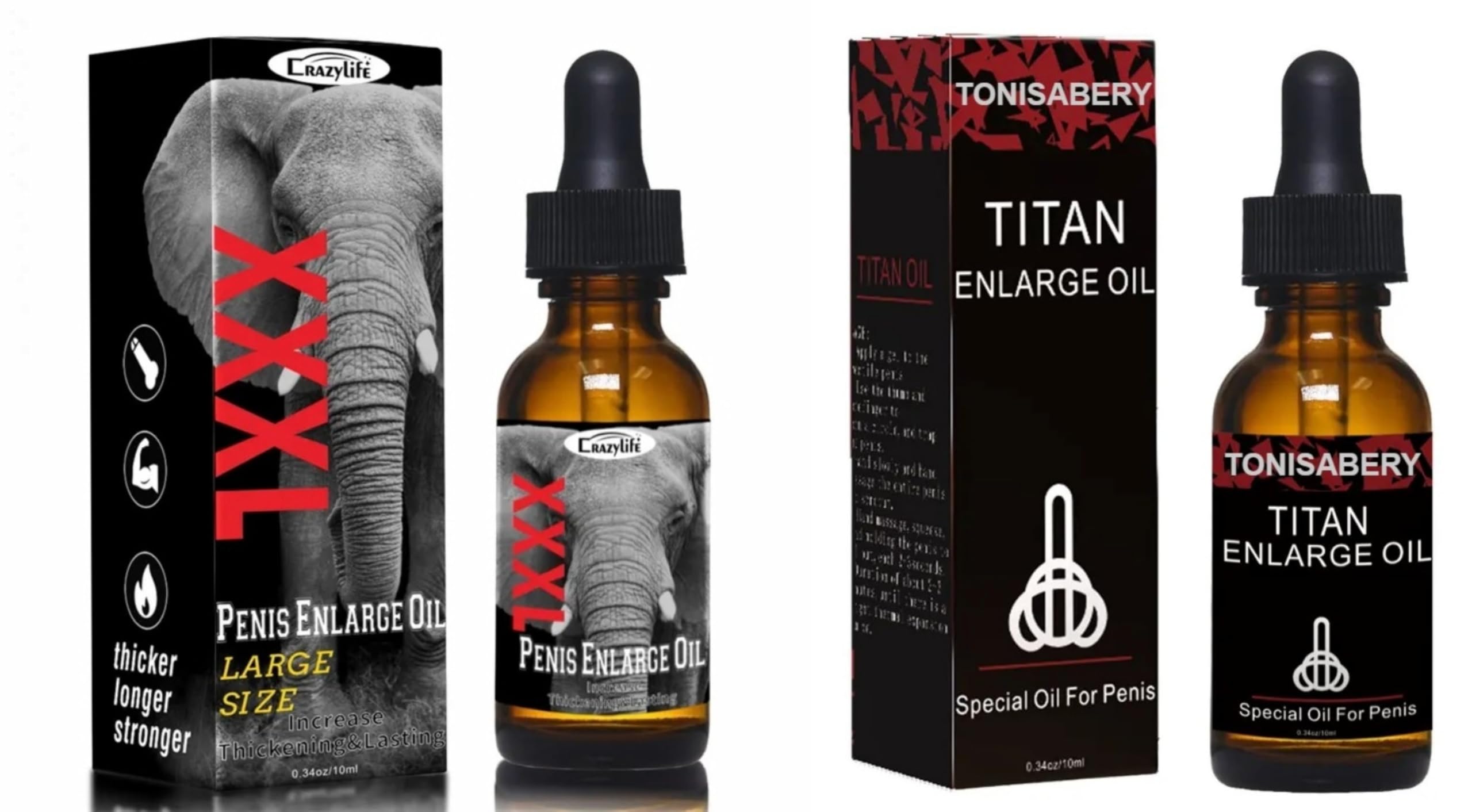 CRAZYLIFE Enlarge Gel, TONISABERY Enlargement Oil for Men BLSEX Enlarger Cream (F396-TITAN-RED)