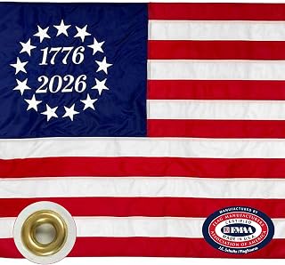 Betsy Ross 250th Anniversary Flag Made in USA - Nylon, 1776-2026, 3x5 ft