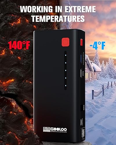 Miniatura 6 de GOOLOO Arrancador Auxiliar 3000A de Pico para Coche, Arrancador de Batería de 12V SuperSafe de Litio, Paquete de Refuerzo de Batería, Cargador de