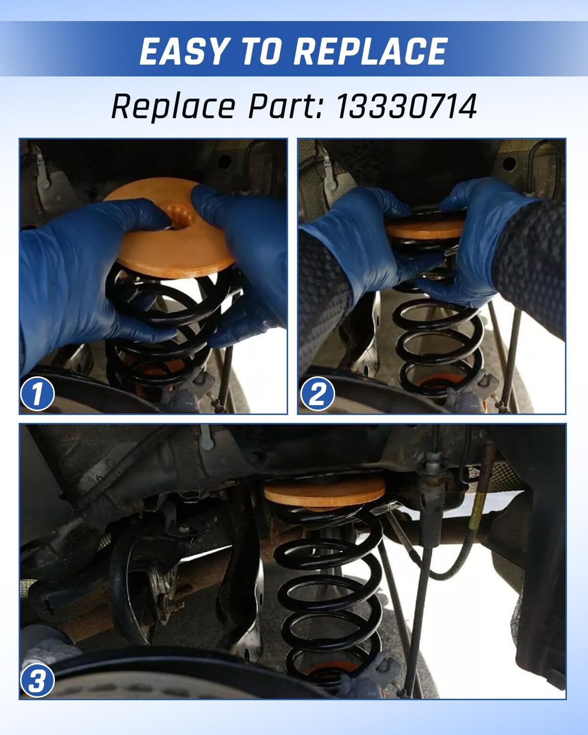 4 Pcs 5.31" Rear Suspension Bump Stop Fit for Chevrolet Impala Malibu Limited Trax Fit for Buick Encore LaCrosse Regal Verano Fit for Cadillac ELR, 13330714 Coil Spring Insulator