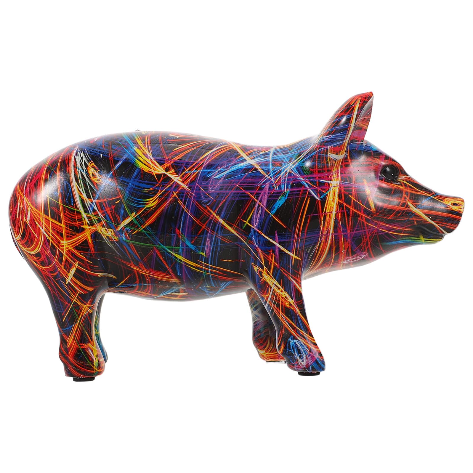 Sculpture cochon résine statue animal mignon ornement pour intérieur maison