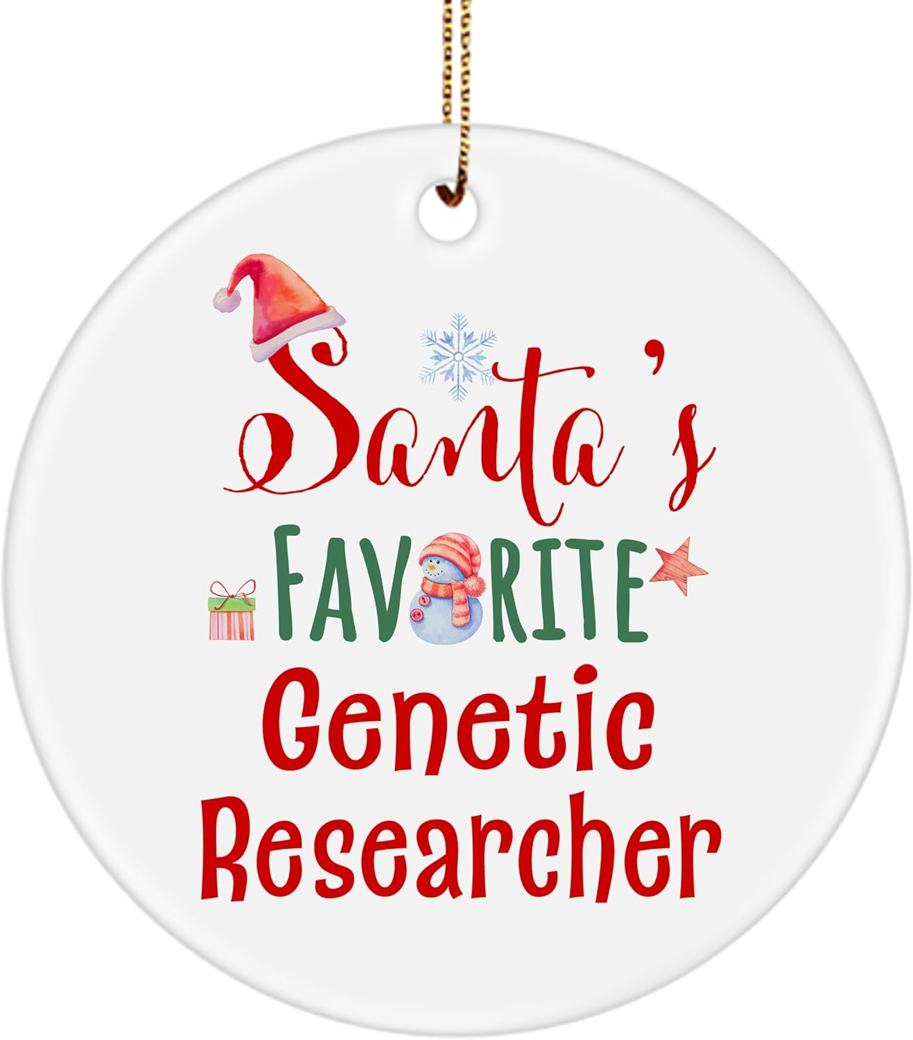 Amazon.com: Santa's Favorite Genetic Researcher Ornament Gifts for ...