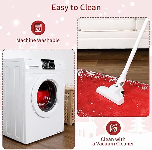 Miniatura 6 de Alfombra de área de Navidad de granja, alfombra decorativa rústica de búfalo con alce para interiores, alfombra de área de Navidad, alfombra de área