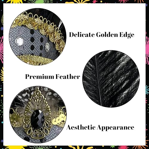 Miniatura 4 de Diadema de Mardi Gras, diadema de Mardi Gras para mujeres y niñas, tocado de plumas de carnaval para fiesta de disfraces de Hawái