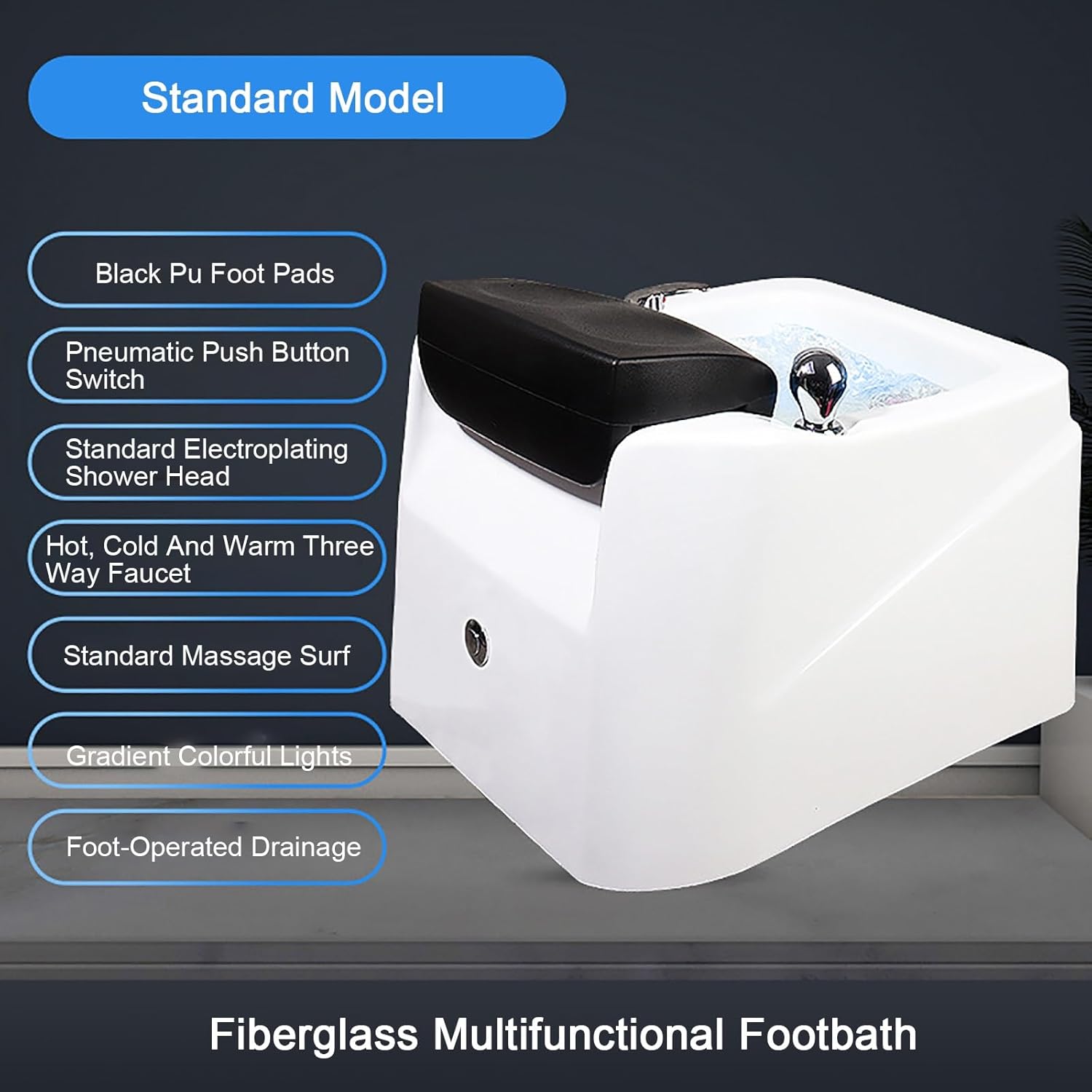 Acrylic Massage Footbath，Foot Massager，Feet Soaking Tub，with Pedicure Foot Rest，Stress Relief for Fatigue and Tired Feet，Best Foot Soak Basin Tub for Pedicure & Foot Massage 。