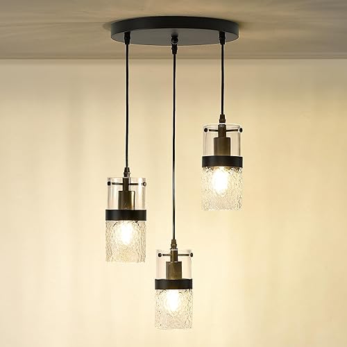 Miniatura 2 de LMS Juegos de luces, juego de 2 unidades a juego, moderno accesorio de iluminación colgante industrial o lámparas de baño de 3 luces, LMS-188,