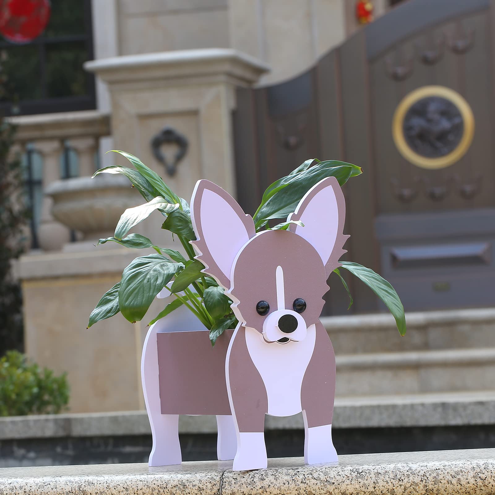 Gochoi Small Chihuahua Gifts Dog Planter,PVC Animal Plant Pots Outdoor Indoor Garden Planters for Succulent,Cute Rectangular Plant Flower Pots Decor S Chihuahua - Image 3