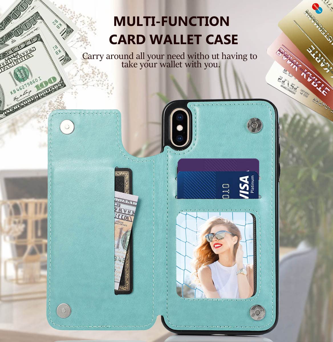 Y-3 - Y-3 iPhone X レザー携帯カバー BOOKLET FUNCTIONAL iPhone X Case, iPhone Xs Case PU Leather TPU Wallet Cover