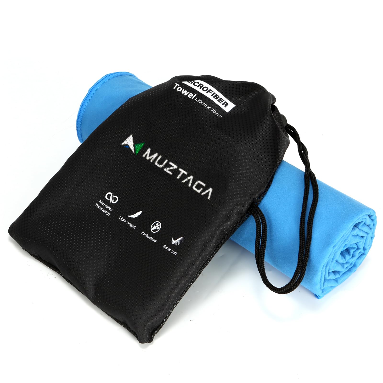 Muztaga Microfibre Towel for Gym, Workout, Sweat Towel – Quick Dry, Ultra Compact, Lightweight & Super Absorbent(Marine Blue,101x50cm) — image 1