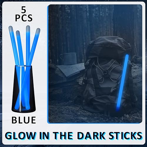 Miniatura 5 de Deekin 5 barras de brillo de grado industrial de 15.8 pulgadas brillantes gigantes que brillan en la oscuridad, palillos brillantes de emergencia