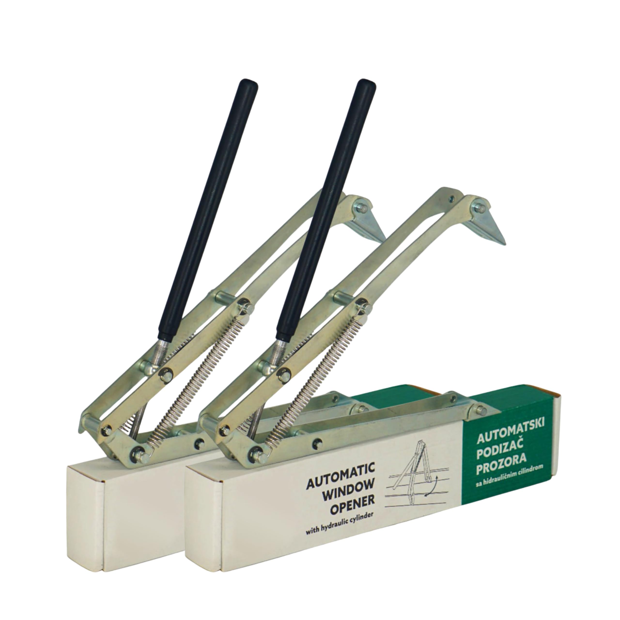 Automatischer Fensteröffner für Gewächshaus - Easy-Clip-System, Doppelfeder, verzinkter Stahl, 14kg/30lbs Belastung, automatische Belüftung für Fenster und Dach (2, Doppelfeder)