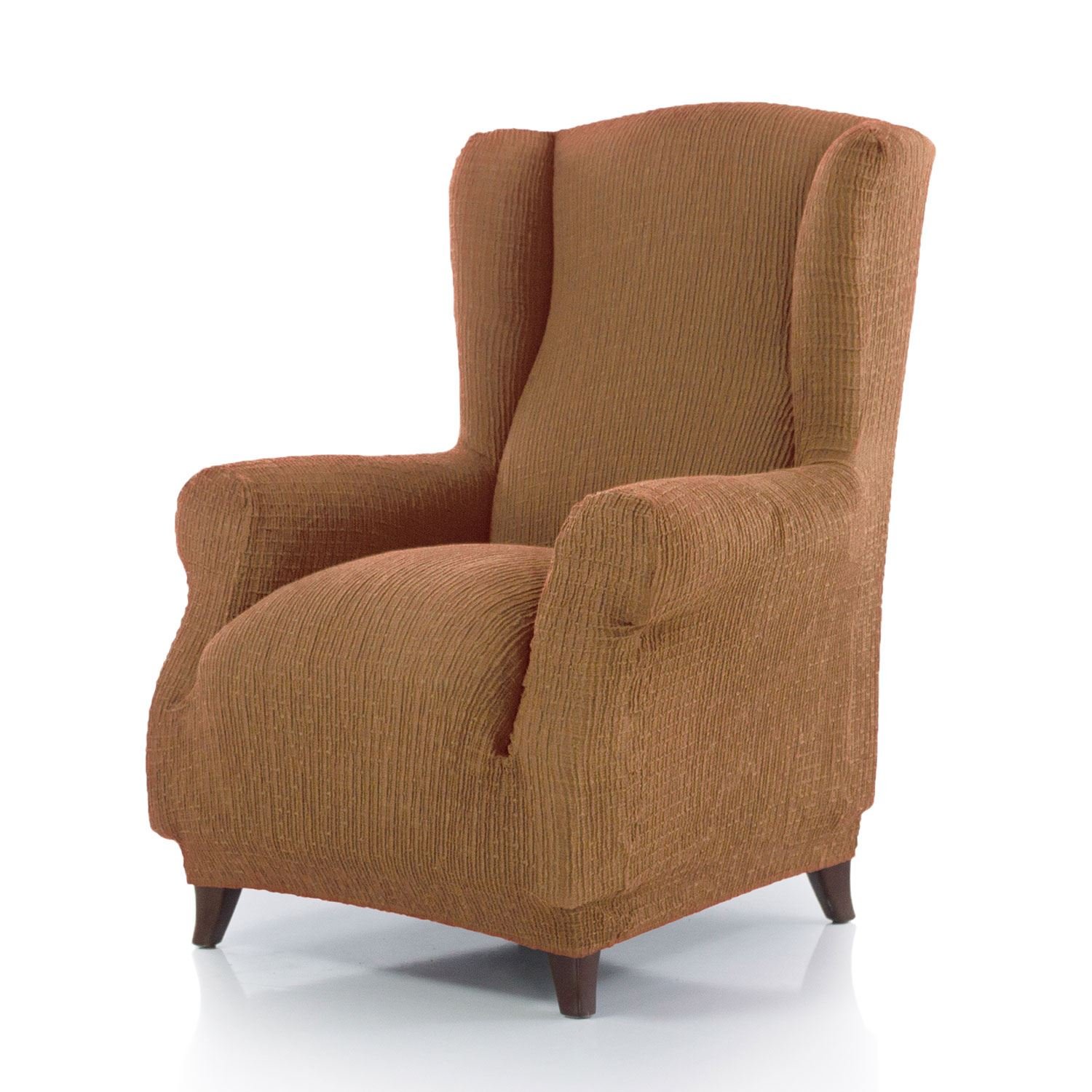 Homescapes Luxus Multi-Stretch Elastischer Bezug für Ohrensessel 70 bis 110 cm, Gold