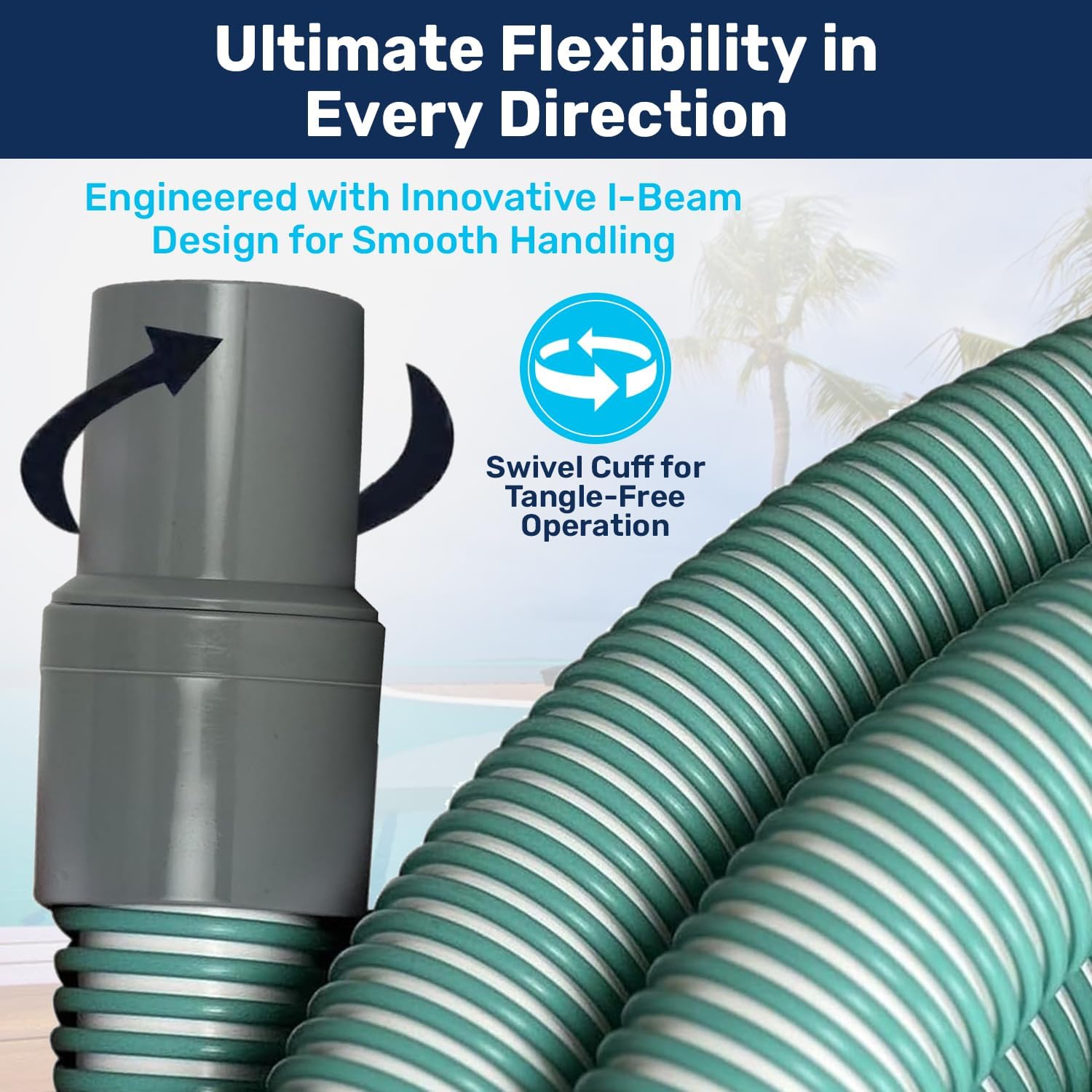 RV08845 Pro-Flex (45 FT) Professional Vacuum Hose | Direct Replacement of PSL-40-8845 | Essential Pool Maintenance Accessory - Upgrade Your Pool's Performance Now!