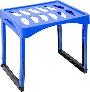 Desk TECH Extendable Locker Shelf with Legs for Gym, School, and Office, 12.5" L x 10.85" W x 0.7" H, Blue