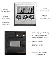 Vista 7 de Termómetro digital para carne para cocinar temperaturas precisas del horno - Diseño preciso de termómetro de alimentos