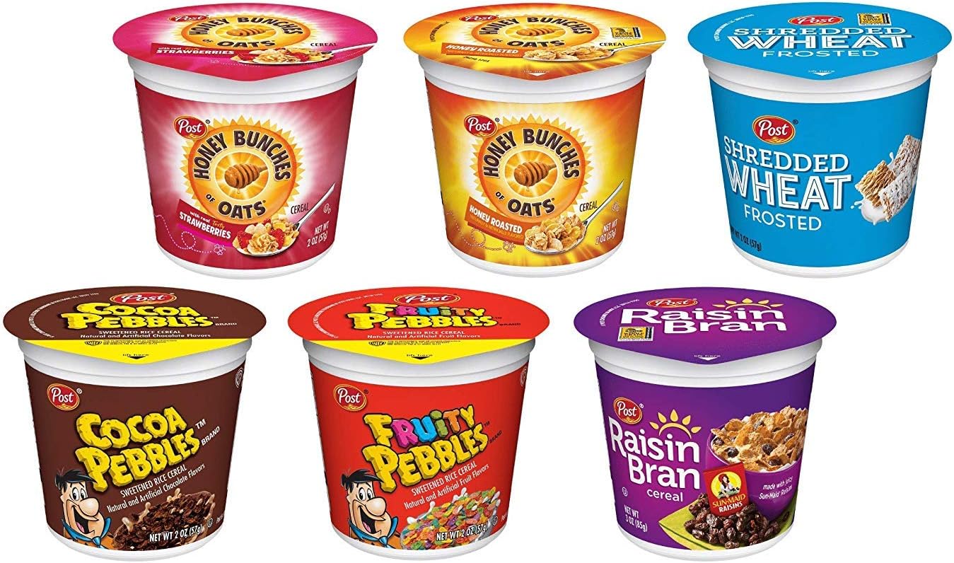 Cereal Favorites Portable Breakfast Cereal Cups To Go, Variety Pack, 60 Count Bulk Size