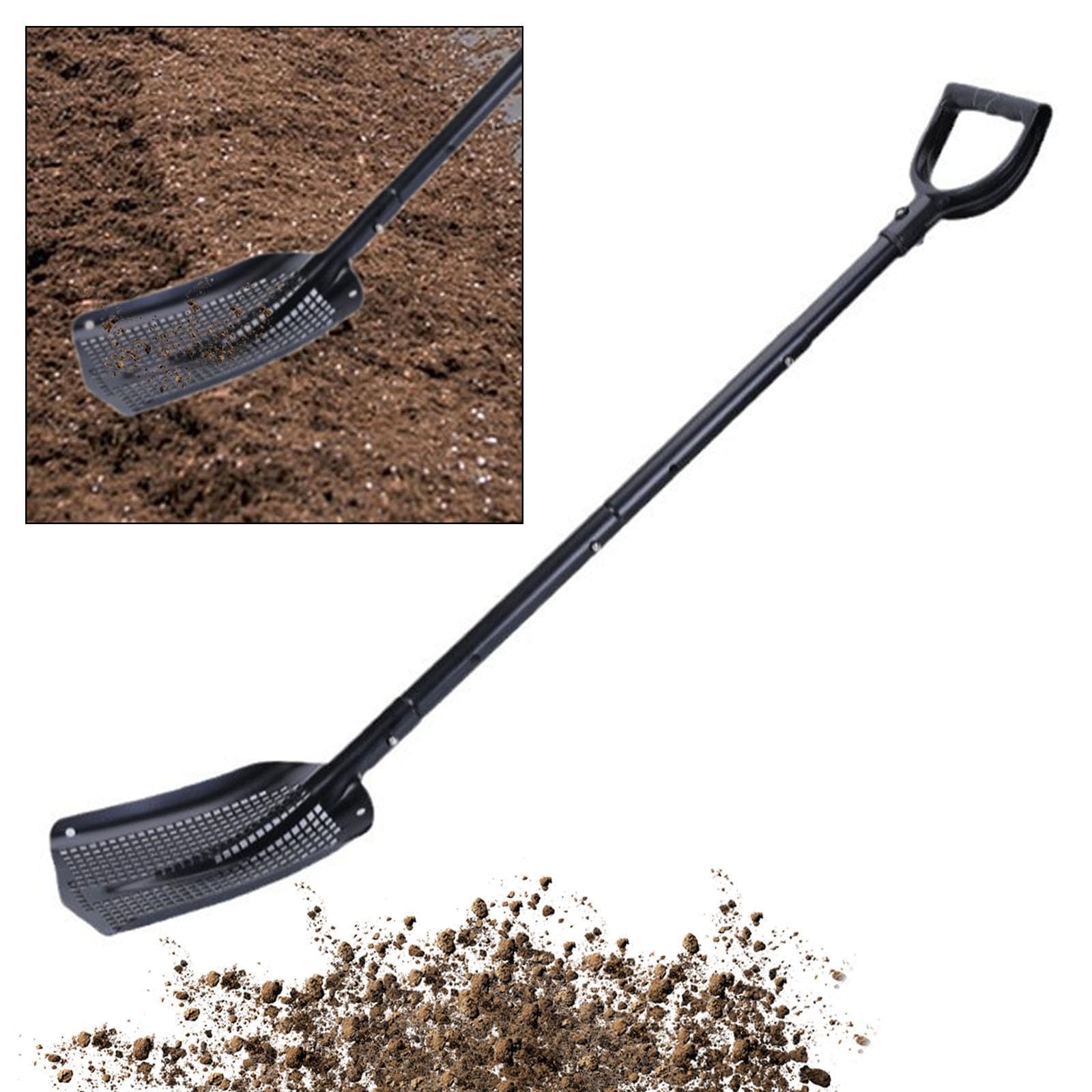 Scolapietre Scolapietre Setaccio Sabbia Badile Alluminio Ergonomico Manico Lungo Adatto a Caccia al Tesoro Spiaggia Pulizia Giardino Fattoria