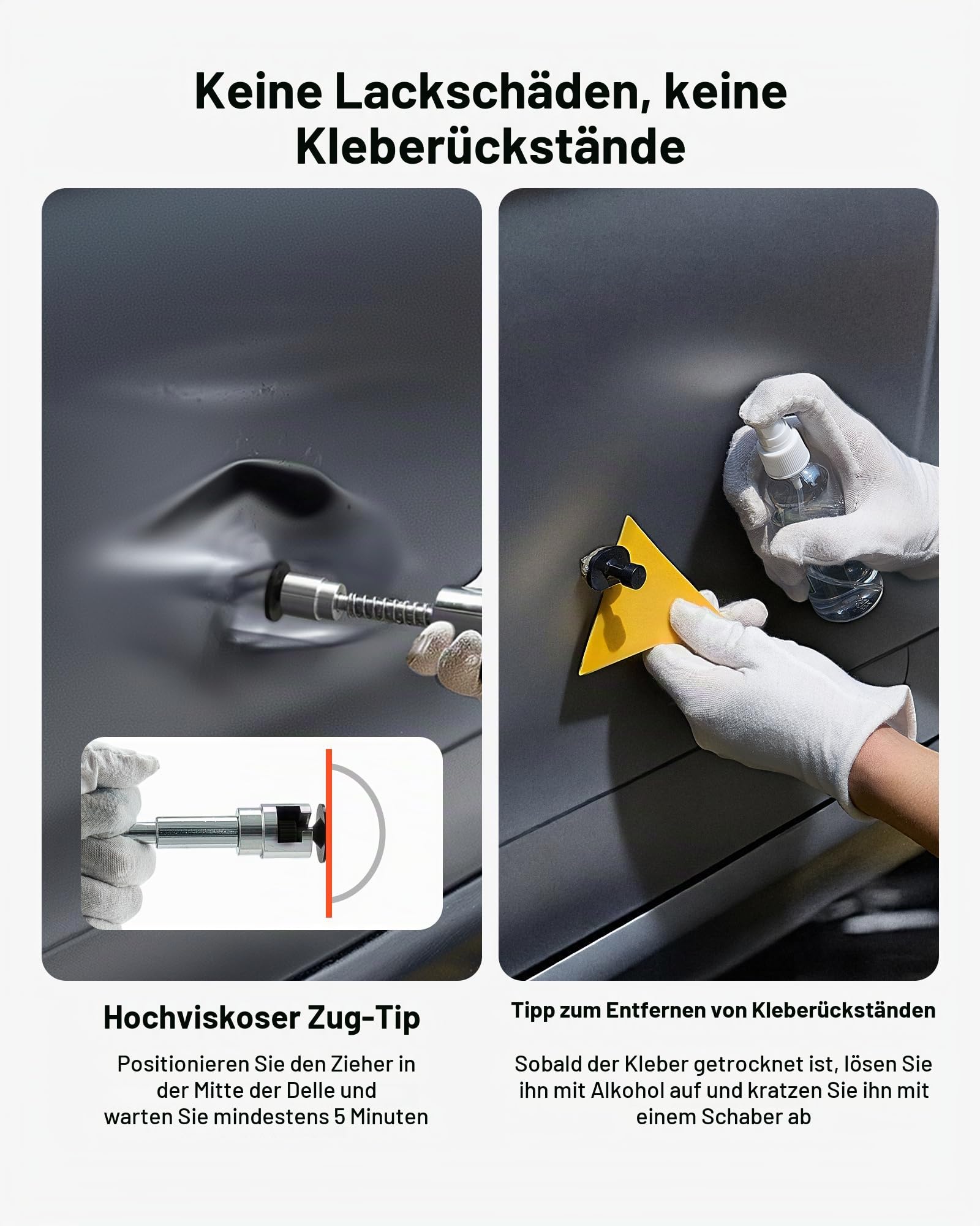 VEVOR Dellenzieher Set (100 STK.) zur lackfreien Dellenentfernung mit goldenem Heber, Brückenzieher, Gleithammer, T-Stange, Klebepistole, Beulen Reparaturset Dellen Reparaturset Ausbeulreparatur