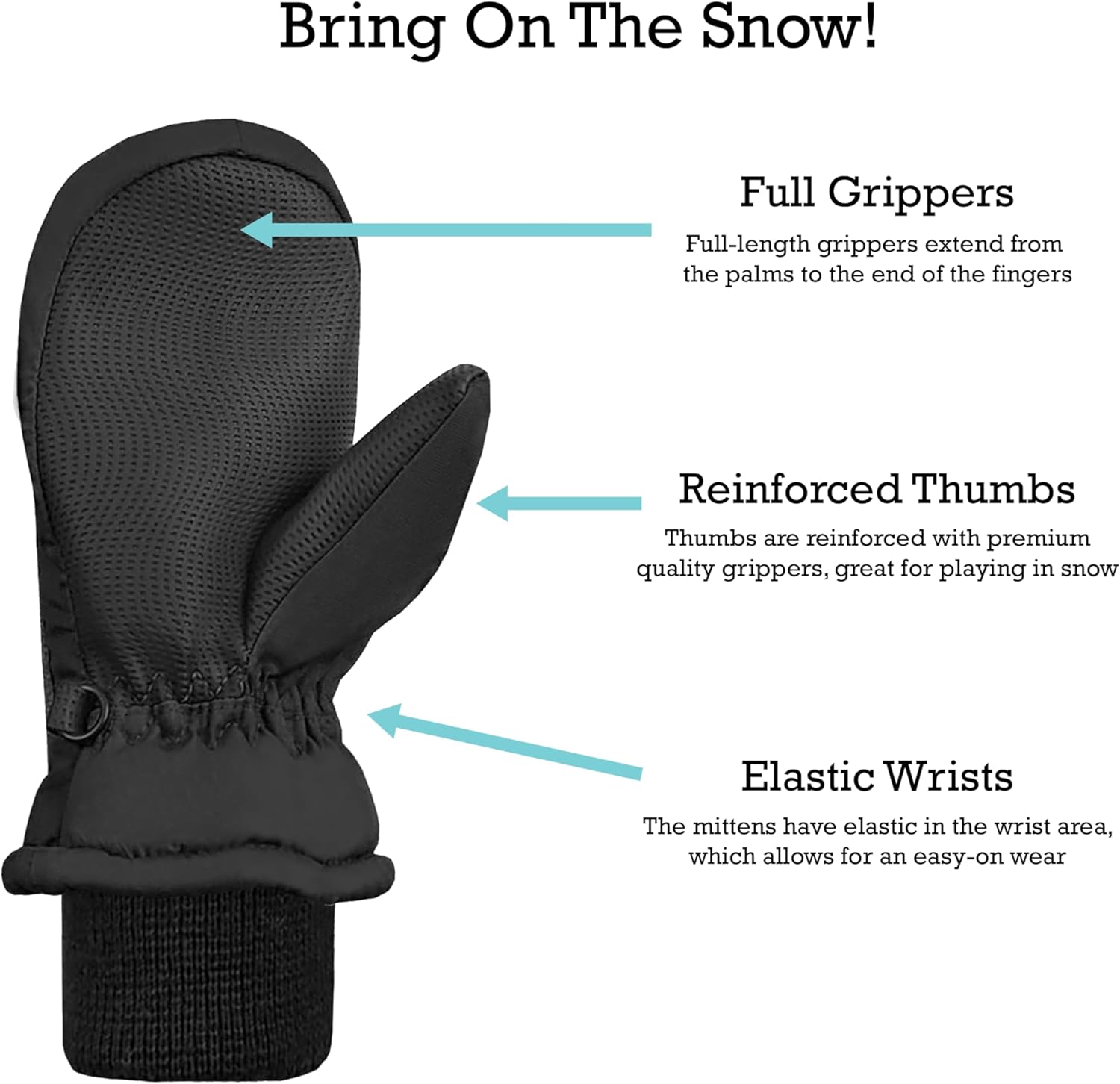 N'Ice Caps Kids Waterproof Snow Mittens Cold Weather Thinsulate Insulated - Image 5