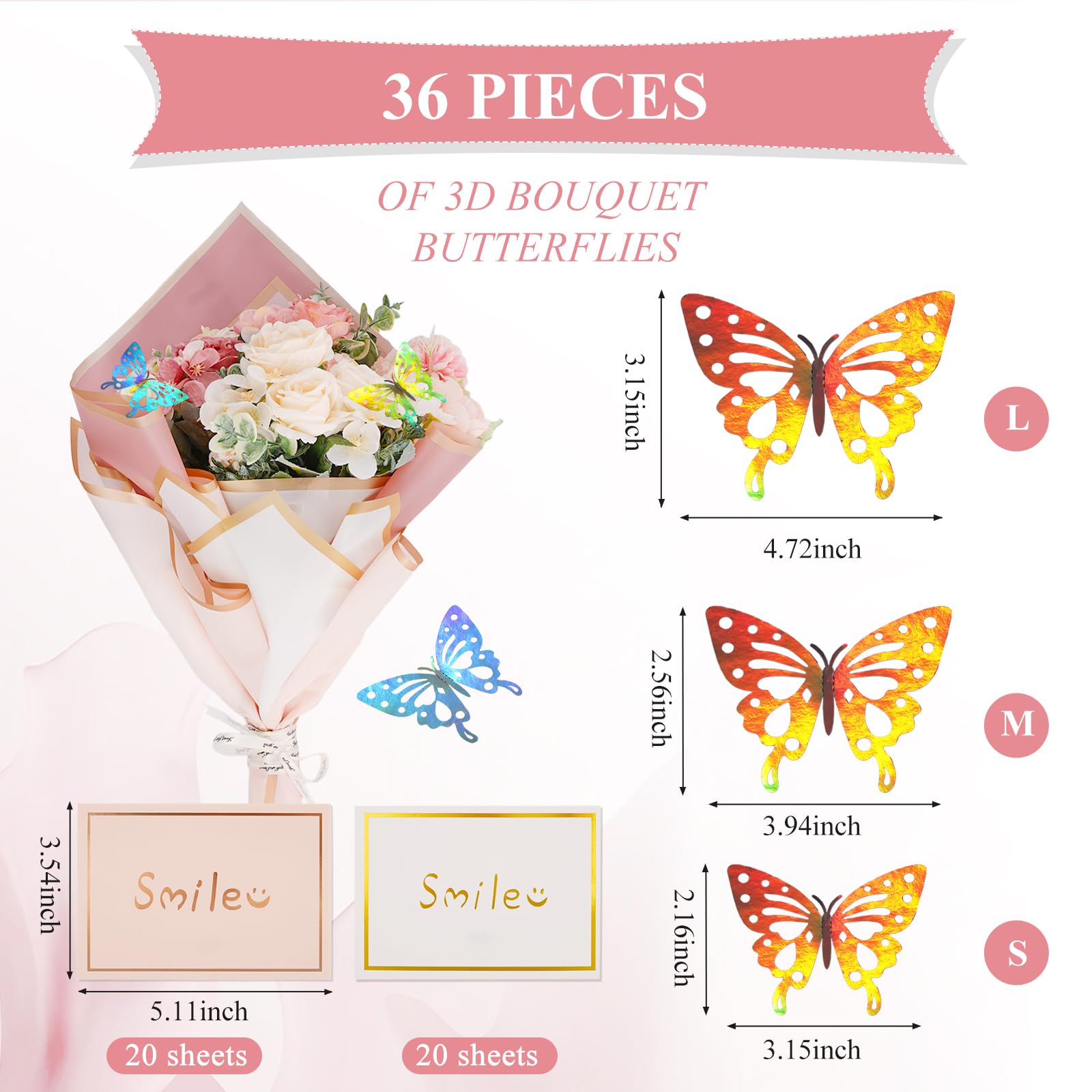 Lot De 60 Feuilles De Papier Cadeau Pour Bouquet De Fleurs