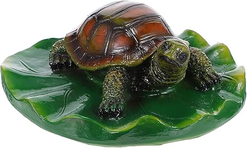 Happyyami Decoración de plantas, decoración del océano, flores artificiales de espuma flotante, almohadilla de lirio artificial de tortuga, hojas