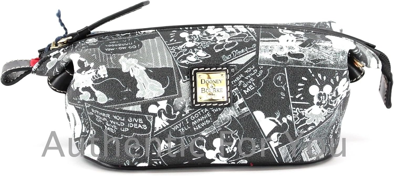 Disney Dooney & Bourke Comics Strip Cosmetic Pouch Bag - Mickey Minnie Film Negative