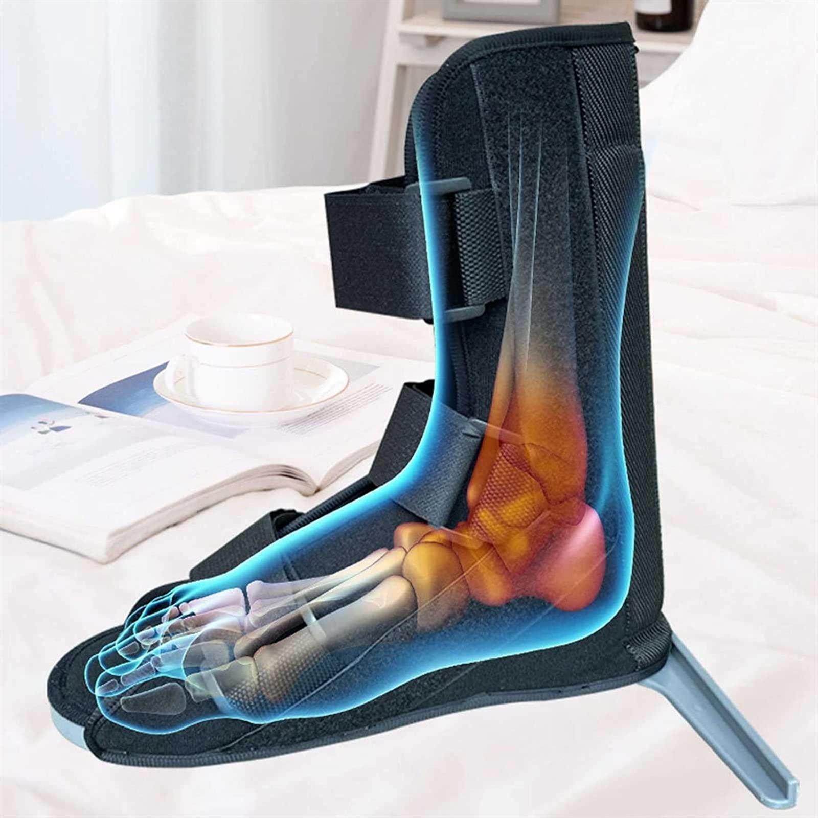 Bota para caminar, bota para fractura de pie roto, férula antirrotación para articulación del tobillo, órtesis fija para pie varo, estabilizador de pie, soporte de bota, tobillera para mujeres y hom